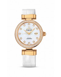 Omega De Ville Ladymatic  Automatic Women's Watch, 18K Yellow Gold, Mother Of Pearl & Diamonds Dial, 425.68.34.20.55.002