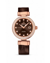 Omega De Ville Ladymatic  Automatic Women's Watch, 18K Rose Gold, Brown & Diamonds Dial, 425.68.34.20.63.001