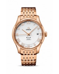Omega De Ville  Automatic Men's Watch, 18K Rose Gold, Silver & Diamonds Dial, 431.50.41.21.52.001