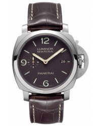 Panerai Luminor Marina 1950  Automatic Certified Men's Watch, Titanium, Brown Dial, PAM00351
