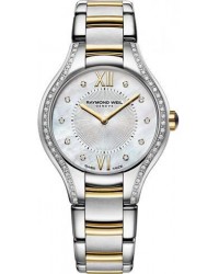 Raymond Weil Noemia  Quartz Women's Watch, Stainless Steel & Yellow Gold, Mother Of Pearl & Diamonds Dial, 5127-SPS-00985