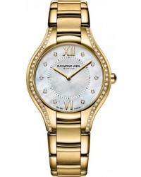 Raymond Weil Noemia  Quartz Women's Watch, Gold Plated, Mother Of Pearl & Diamonds Dial, 5132-PS-00985
