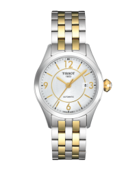 Tissot T-One  Automatic Women's Watch, 18K Yellow Gold, Silver Dial, T038.007.22.037.00
