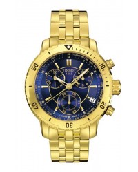 Tissot PRS200  Chronograph Quartz Men's Watch, Gold Plated, Blue Dial, T067.417.33.041.00