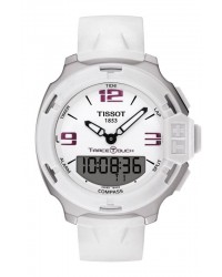 Tissot T Race  Chronograph LCD Display Quartz Men's Watch, Stainless Steel, White Dial, T081.420.17.017.00