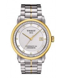 Tissot T-Classic  Automatic Men's Watch, Steel & Gold Tone, Silver & Diamonds Dial, T086.408.22.036.00