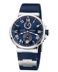 Ulysse Nardin Marine Chronometer  Automatic Men's Watch, Titanium & Stainless Steel, Blue Dial, 1183-126-3/43