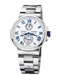Ulysse Nardin Marine Chronometer  Automatic Men's Watch, Titanium & Stainless Steel, White Dial, 1183-126-7M/40