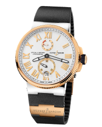 Ulysse Nardin Marine Chronometer  Automatic Men's Watch, Titanium & Rose Gold, Silver Dial, 1185-122-3/41
