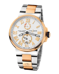 Ulysse Nardin Marine Chronometer  Automatic Men's Watch, Titanium & Rose Gold, Silver Dial, 1185-122-8M/41