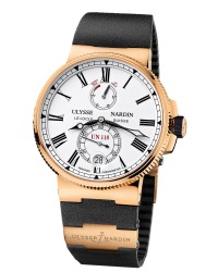 Ulysse Nardin Marine Chronometer  Automatic Men's Watch, 18K Rose Gold, White Dial, 1186-122-3/40