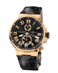 Ulysse Nardin Marine Chronometer  Automatic Men's Watch, 18K Rose Gold, Black Dial, 1186-122/42