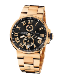 Ulysse Nardin Marine Chronometer  Automatic Men's Watch, 18K Rose Gold, Black Dial, 1186-122-8M/42