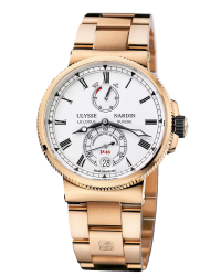 Ulysse Nardin Marine Chronometer  Automatic Men's Watch, 18K Rose Gold, White Dial, 1186-126-8M/E0