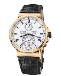Ulysse Nardin Marine Chronometer  Automatic Men's Watch, 18K Rose Gold, White Dial, 1186-126/E0