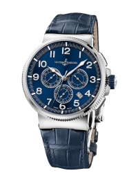 Ulysse Nardin Marine Chronometer  Automatic Men's Watch, Titanium & Stainless Steel, Blue Dial, 1503-150/63