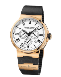 Ulysse Nardin Marine Chronometer  Automatic Men's Watch, 18K Rose Gold, White Dial, 1506-150LE-3