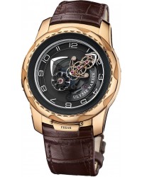 Ulysse Nardin Exceptional  Automatic Men's Watch, 18K Rose Gold, Black Dial, 2056-131