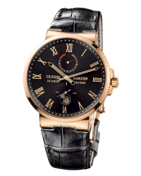 Ulysse Nardin Marine Chronometer  Automatic Men's Watch, 18K Rose Gold, Black Dial, 266-61/TOWER