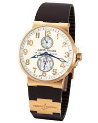 Ulysse Nardin Marine Chronometer  Automatic Men's Watch, 18K Rose Gold, Silver Dial, 266-66-3