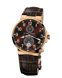 Ulysse Nardin Marine Chronometer  Automatic Men's Watch, 18K Rose Gold, Brown Dial, 266-66/625