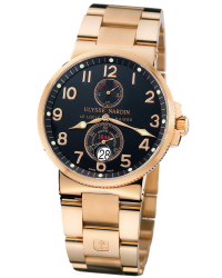 Ulysse Nardin Marine Chronometer  Automatic Men's Watch, 18K Rose Gold, Black Dial, 266-66-8/62