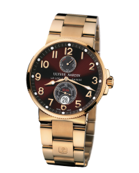 Ulysse Nardin Marine Chronometer  Automatic Men's Watch, 18K Rose Gold, Brown Dial, 266-66-8/625