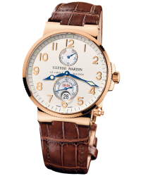 Ulysse Nardin Marine Chronometer  Automatic Men's Watch, 18K Rose Gold, Silver Dial, 266-66