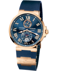 Ulysse Nardin Marine Chronometer  Automatic Men's Watch, 18K Rose Gold, Blue Dial, 266-67-3/43