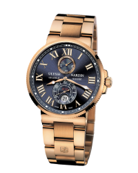 Ulysse Nardin Marine Chronometer  Automatic Men's Watch, 18K Rose Gold, Blue Dial, 266-67-8M/43