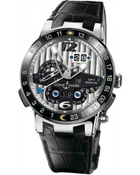 Ulysse Nardin Nifty / Functional  Automatic Men's Watch, Platinum & Ceramic, Grey Dial, 329-00