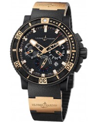Ulysse Nardin Maxi Marine Diver  Automatic Men's Watch, Rubber & Stainless Steel, Black Dial, 353-90-3
