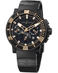Ulysse Nardin Maxi Marine Diver  Automatic Men's Watch, Rubber & Stainless Steel, Black Dial, 353-90-3C