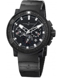 Ulysse Nardin Maxi Marine Diver  Automatic Men's Watch, Rubber & Stainless Steel, Black Dial, 353-92-3C