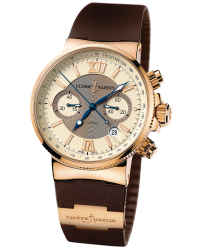 Ulysse Nardin Marine Chronometer  Automatic Men's Watch, 18K Rose Gold, Off White Dial, 356-66-3/354