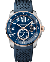 Cartier Calibre Diver  Automatic Men's Watch, Steel & 18K Rose Gold, Blue Dial, W2CA0009