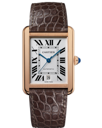 Cartier Tank Solo  Quartz Men's Watch, 18K Rose Gold, White Dial, W5200026