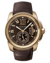 Cartier Calibre  Automatic Men's Watch, 18K Rose Gold, Brown Dial, W7100007