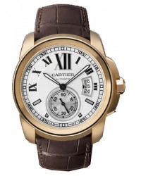 Cartier Calibre  Automatic Men's Watch, 18K Rose Gold, White Dial, W7100009