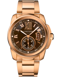 Cartier Calibre  Automatic Men's Watch, 18K Rose Gold, Brown Dial, W7100040