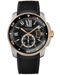 Cartier Calibre Diver  Automatic Men's Watch, Steel & 18K Rose Gold, Black Dial, W7100055