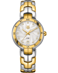 Tag Heuer Link  Quartz Women's Watch, 18K Yellow Gold, Silver Dial, WAT1350.BB0957