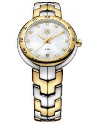 Tag Heuer Link  Quartz Women's Watch, 18K Yellow Gold, White Mother Of Pearl Dial, WAT1353.BB0962