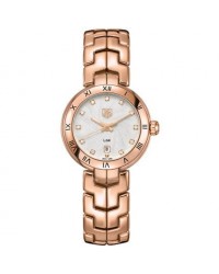 Tag Heuer Link  Quartz Women's Watch, 18K Rose Gold, Silver & Diamonds Dial, WAT1441.BG0959