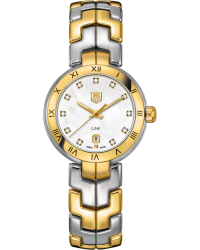 Tag Heuer Link  Quartz Women's Watch, 18K Yellow Gold, White & Diamonds Dial, WAT1453.BB0955