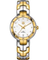 Tag Heuer Link  Automatic Women's Watch, 18K Yellow Gold, White Dial, WAT2351.BB0957