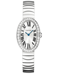 Cartier Baignoire  Quartz Women's Watch, 18K White Gold, Silver Dial, WB520006