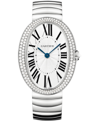 Cartier Baignoire  Quartz Women's Watch, 18K White Gold, Silver Dial, WB520010