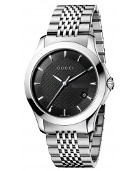 Gucci G-Timeless  Quartz Men's Watch, Stainless Steel, Black Dial, YA126402