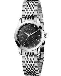 Gucci G-Timeless  Quartz Women's Watch, Stainless Steel, Black Dial, YA126502